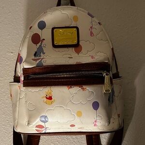 Loungefly Disney Cream Backpack with Multicolor Balloon Print